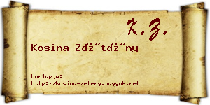 Kosina Zétény névjegykártya